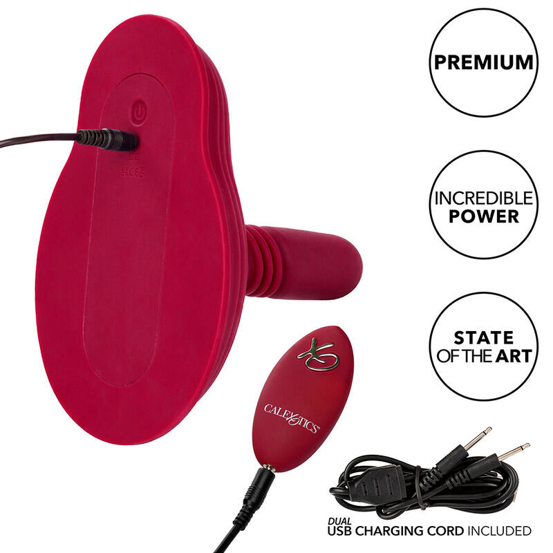 CALEXOTICS RIDER MASSAGER DOUBLE MOTOR REMOTE CONTROL RED