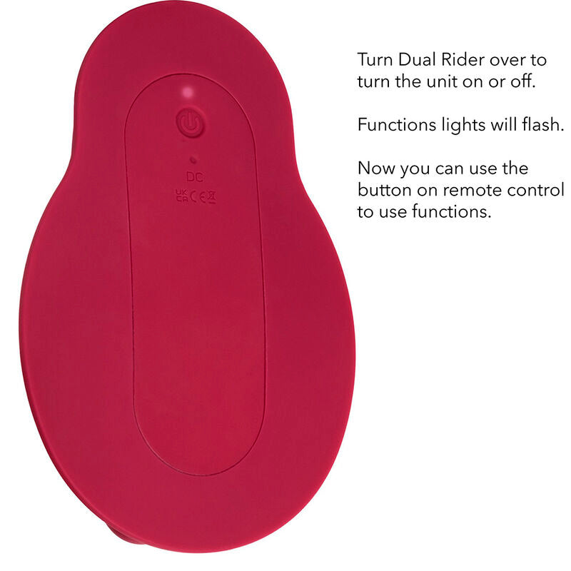 CALEXOTICS RIDER MASSAGER DOUBLE MOTOR REMOTE CONTROL RED