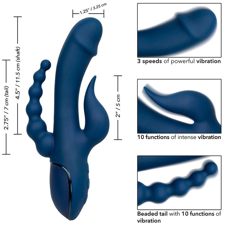 CALEXOTICS VIBRATOR TRIPLE ORGASM BLUE