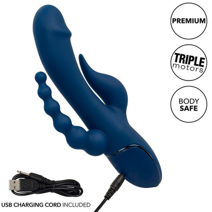 CALEXOTICS VIBRATOR TRIPLE ORGASM BLUE