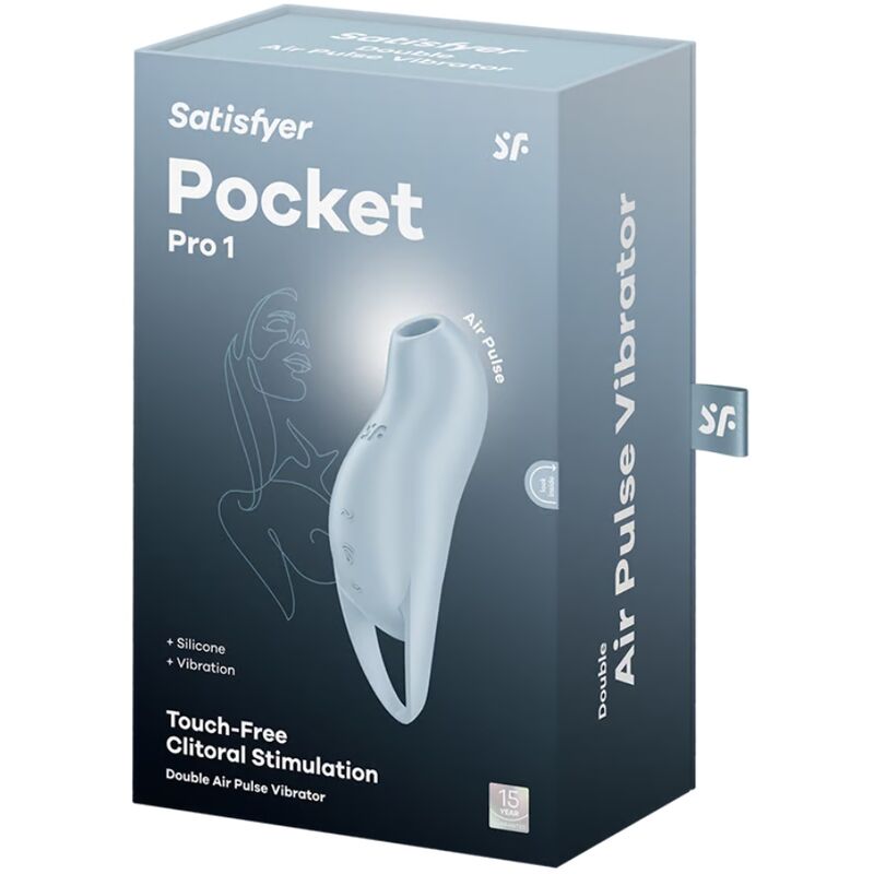 SATISFYER POCKET PRO 1 CLITORIS STIMULATOR LIGHT BLUE