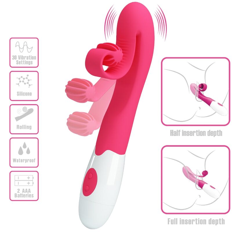 ROMANCE PINK VIBRATOR AND STIMULATOR 30 SPEEDS