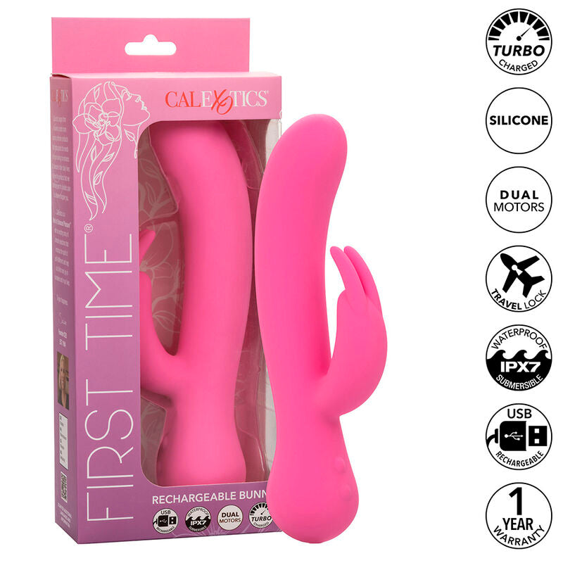 CALEXOTICS FIRST TIME VIBRATOR RABBIT RECHARGEABLE PINK