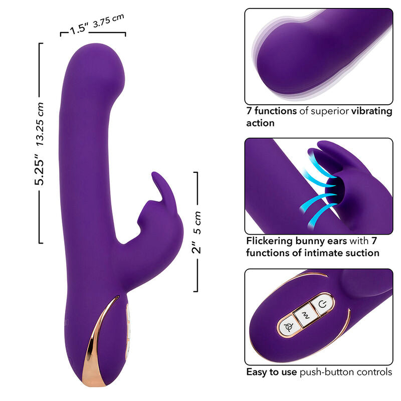 CALEXOTICS JACK RABBIT VIBRATOR STIMULATOR 7 VIBRATIONS AND SUCTIONS MODE BLUE