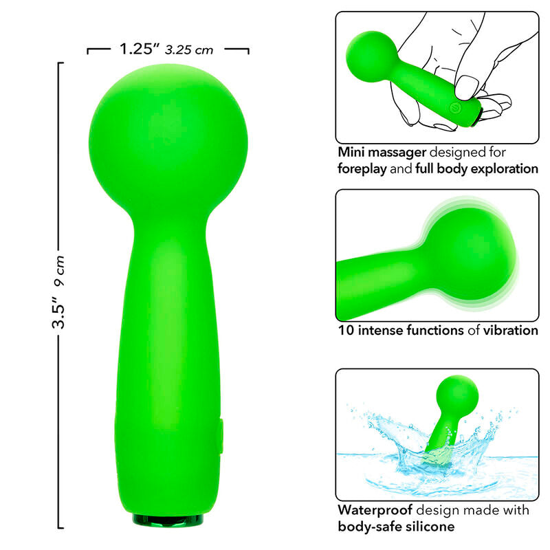 CALEXOTICS NEON VIBES THE BUBBLY VIBE MINI MASSAGER 10 VIBRATIONS GREEN