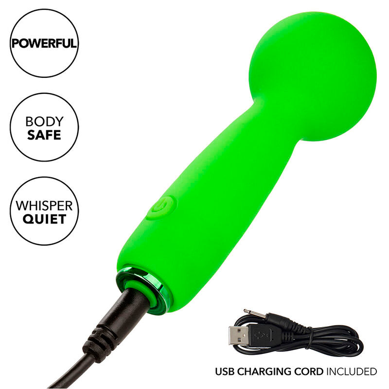 CALEXOTICS NEON VIBES THE BUBBLY VIBE MINI MASSAGER 10 VIBRATIONS GREEN