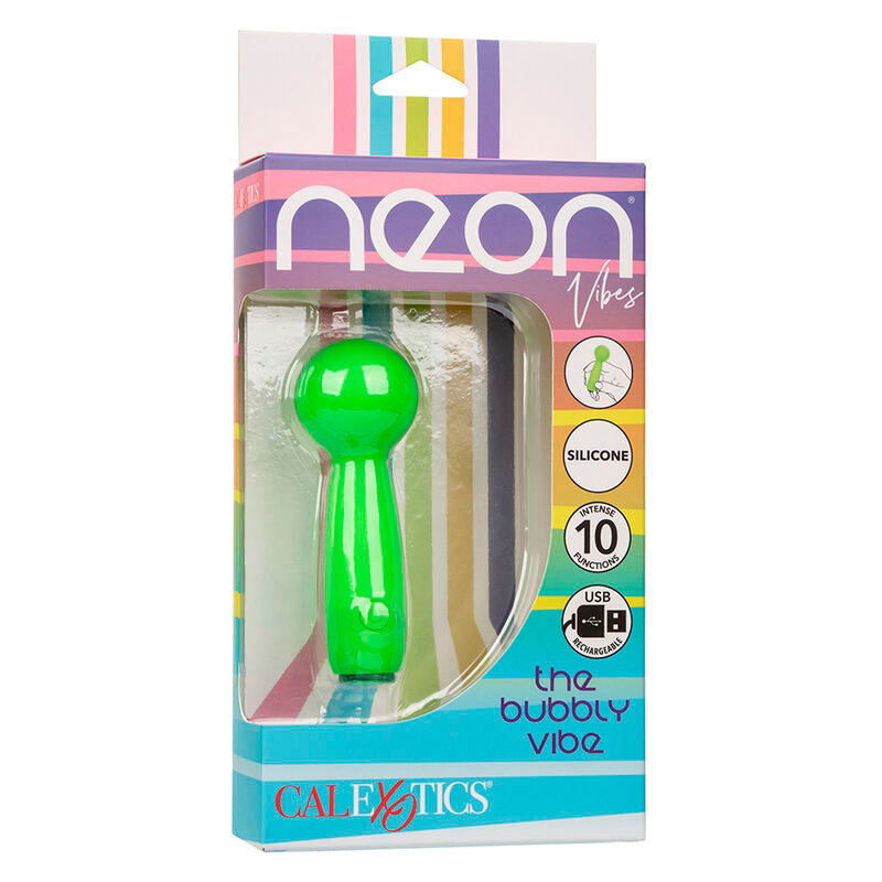 CALEXOTICS NEON VIBES THE BUBBLY VIBE MINI MASSAGER 10 VIBRATIONS GREEN