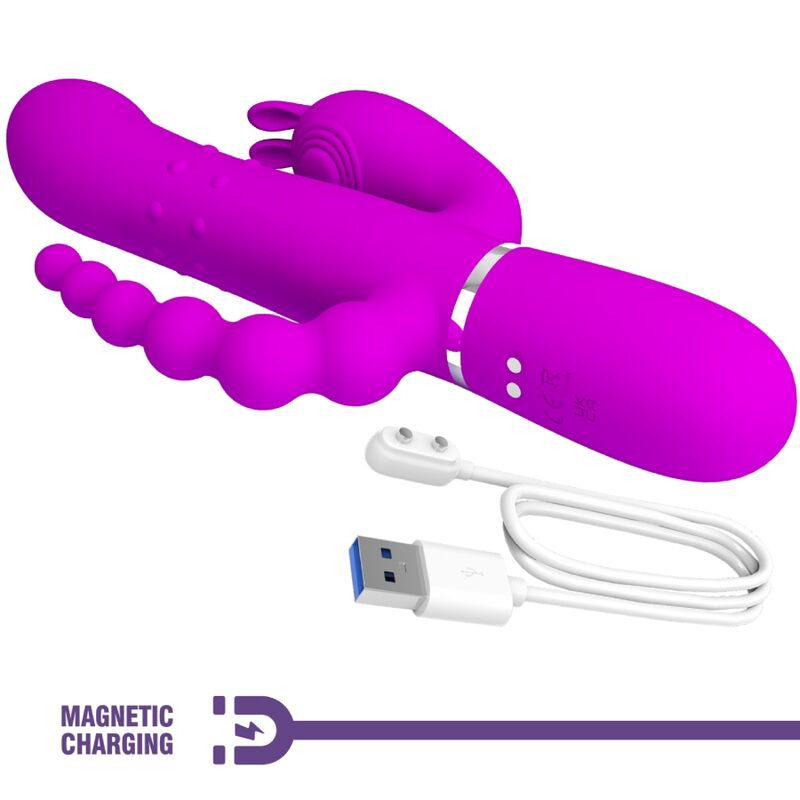 PRETTY LOVE CAMMY TRIPLE VIBRATOR MULTIFUNCTION 4 IN 1 PINK