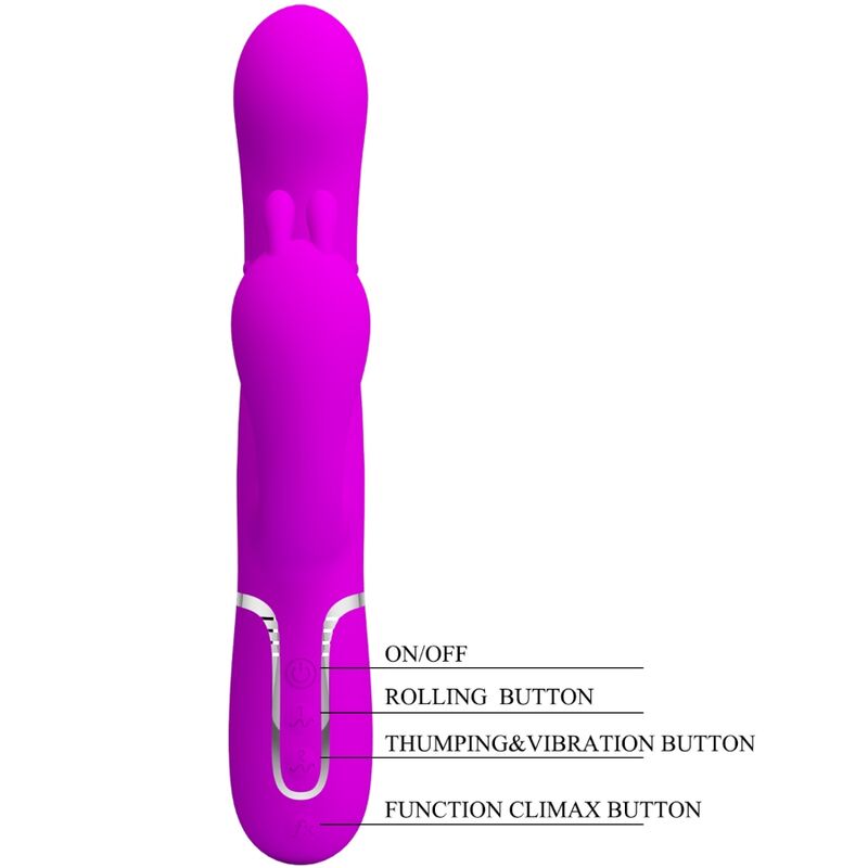 PRETTY LOVE CAMMY TRIPLE VIBRATOR MULTIFUNCTION 4 IN 1 PINK