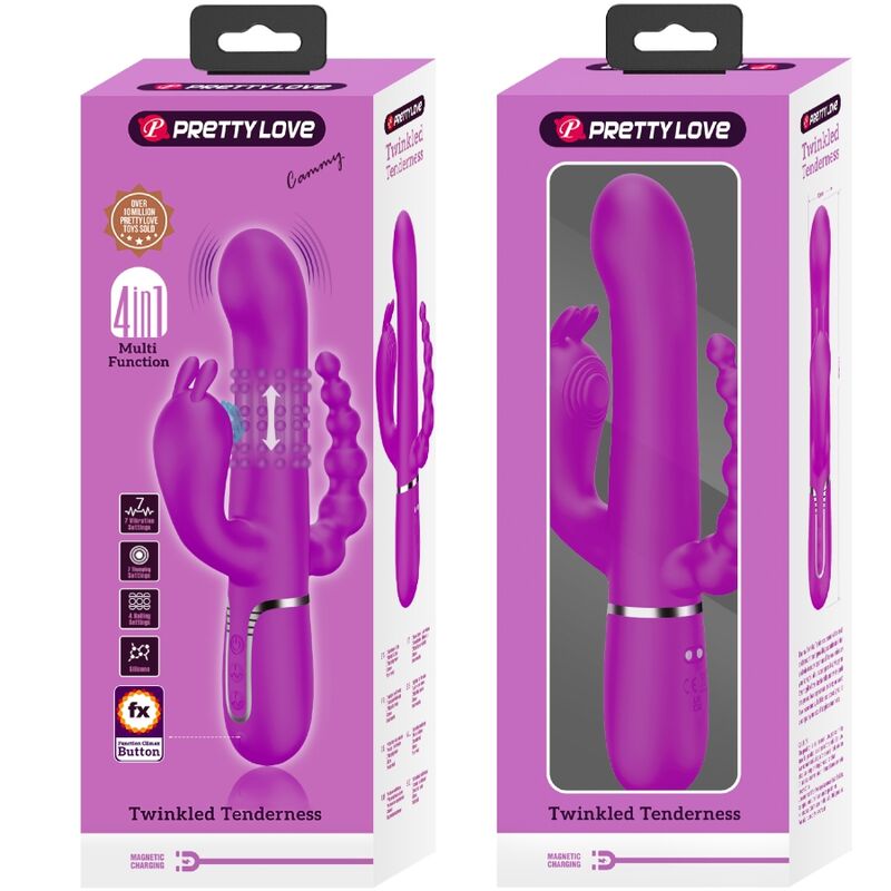 PRETTY LOVE CAMMY TRIPLE VIBRATOR MULTIFUNCTION 4 IN 1 PINK