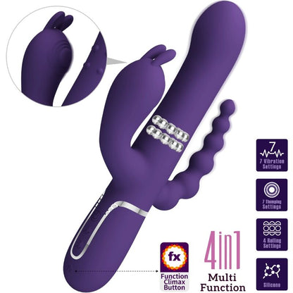 PRETTY LOVE CAMMY TRIPLE VIBRATOR MULTIFUNCTION 4 IN 1 PURPLE