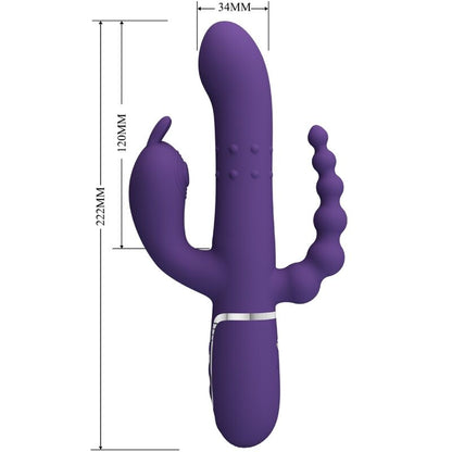 PRETTY LOVE CAMMY TRIPLE VIBRATOR MULTIFUNCTION 4 IN 1 PURPLE