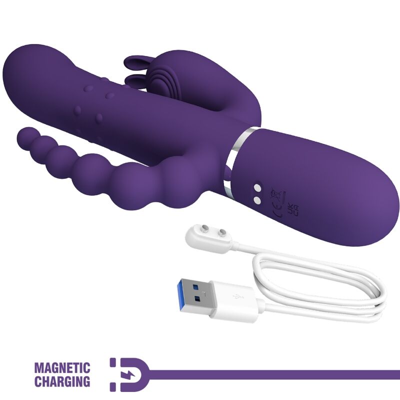 PRETTY LOVE CAMMY TRIPLE VIBRATOR MULTIFUNCTION 4 IN 1 PURPLE