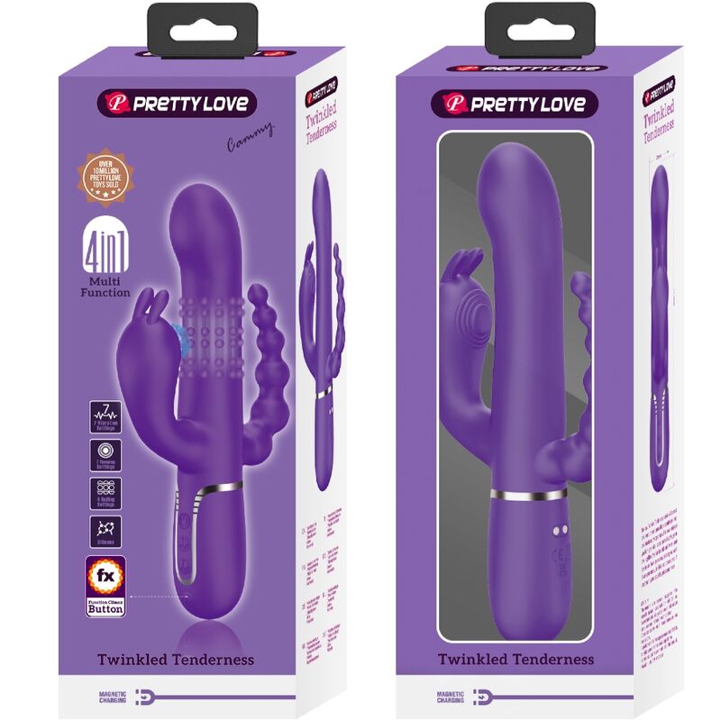 PRETTY LOVE CAMMY TRIPLE VIBRATOR MULTIFUNCTION 4 IN 1 PURPLE