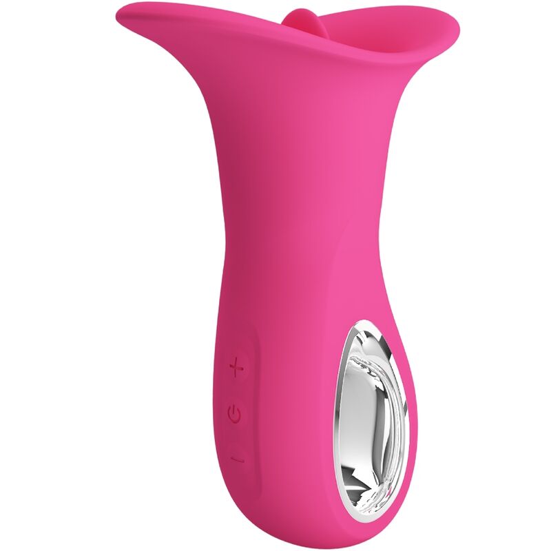 PRETTY LOVE CLYDE ORAL VIBRATOR VIBRATING TONGUE 12 VIBRATIONS PINK