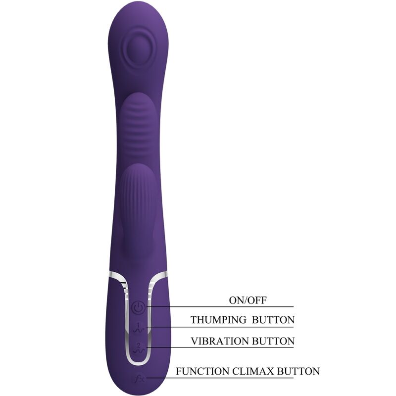 PRETTY LOVE SHANIA TRIPLE RABBIT VIBRATOR MULTIFUNCTION PURPLE