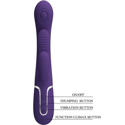 PRETTY LOVE SHANIA TRIPLE RABBIT VIBRATOR MULTIFUNCTION PURPLE