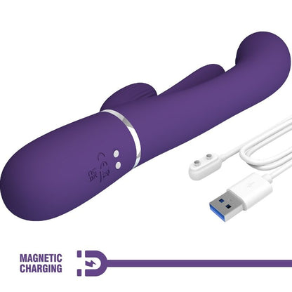 PRETTY LOVE SHANIA TRIPLE RABBIT VIBRATOR MULTIFUNCTION PURPLE