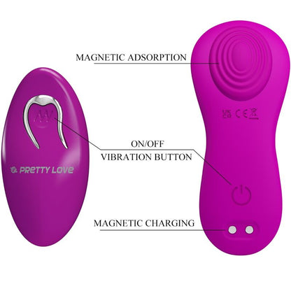 PRETTY LOVE ROMARIO LAY ON CLITORIS STIMULATOR REMOTE CONTROL PINK