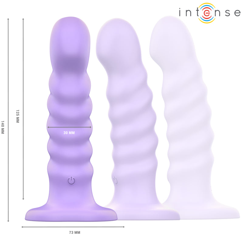 INTENSE BRENDA VIBRATOR SIZE M SPIRAL DESIGN 10 VIBRATIONS PURPLE REMOTE CONTROL