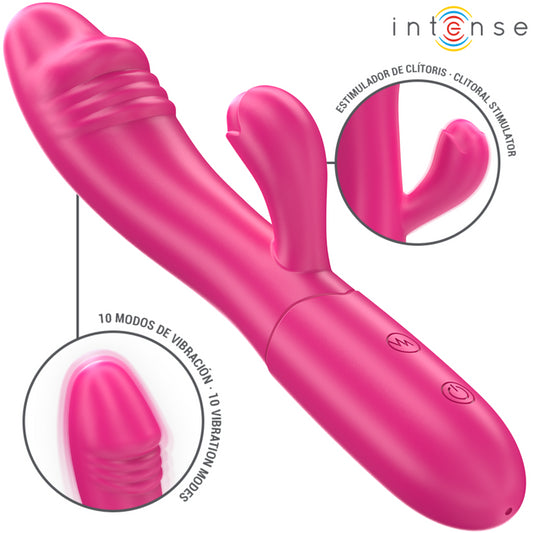 INTENSE IVY FLEXIBLE VIBRATOR 10 VIBRATIONS WITH STIMULATING TONGUE PINK