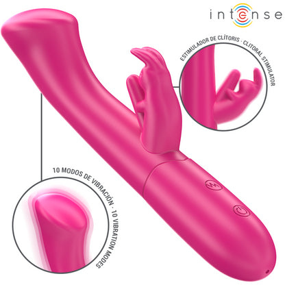 INTENSE JULIETA RABBIT VIBRATOR 186 CM 10 VIBRATIONS PINK