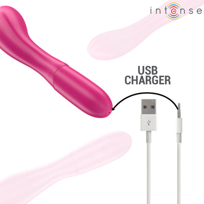 INTENSE LISETTE VIBRATOR 19 CM FLEXIBLE 10 VIBRATIONS PINK