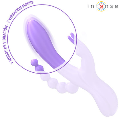 INTENSE MIKO TRIPLE VIBRATOR RABBIT STIMULATOR ANAL 7 VIBRATIONS PURPLE