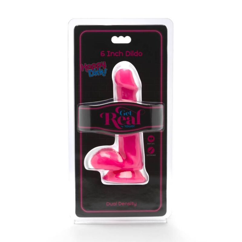 GET REAL HAPPY DICKS DILDO 12 CM BALLS PINK