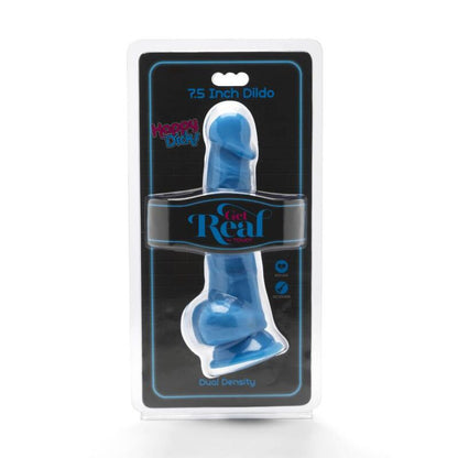 GET REAL HAPPY DICKS 19 CM WITH BALLS BLUE