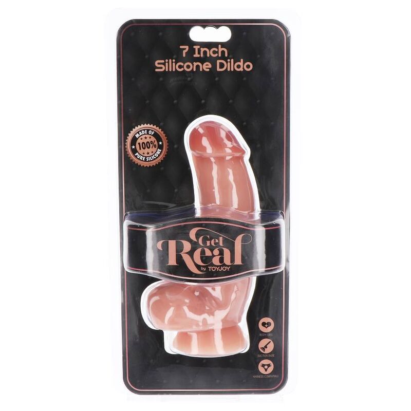 GET REAL SILICONE DILDO 18 CM W BALLS SKIN