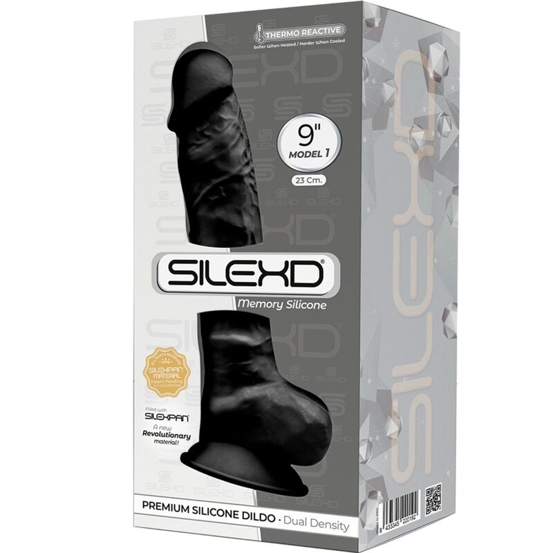 SILEXD MODEL 1 REALISTIC PENIS PREMIUM SILEXPAN SILICONE BLACK 23 CM