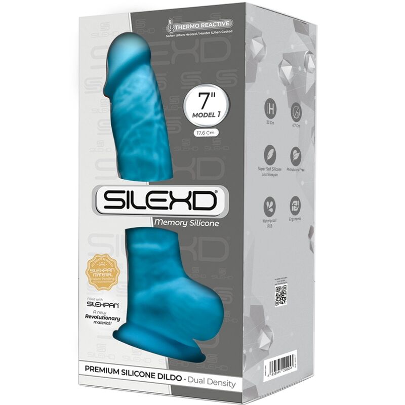 SILEXD MODEL 1 REALISTIC PENIS PREMIUM SILEXPAN SILICONE BLUE 175 CM