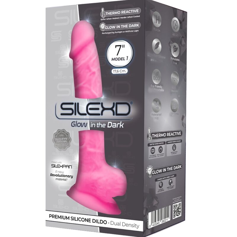 SILEXD MODEL 1 REALISTIC PENIS PREMIUM SILICONE SILEXPAN FLUORESCENT PINK 175 CM