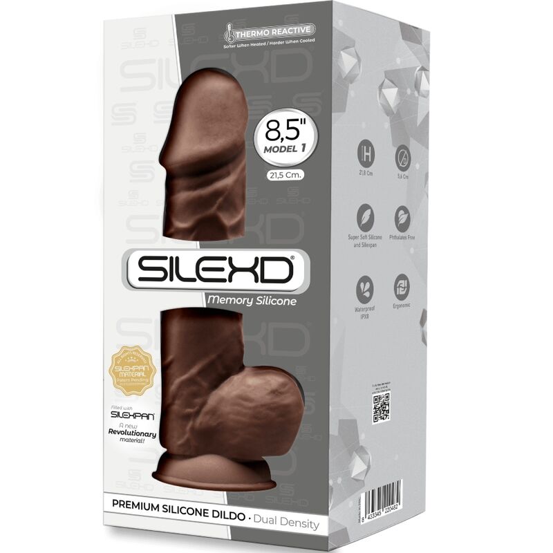 SILEXD MODEL 1 REALISTIC PENIS PREMIUM SILEXPAN SILICONE BROWN 215 CM