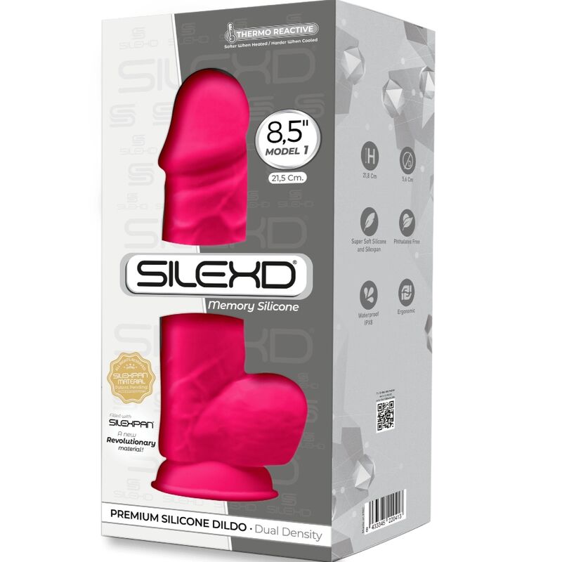 SILEXD MODEL 1 REALISTIC PENIS PREMIUM SILEXPAN SILICONE FUCHSIA 215 CM