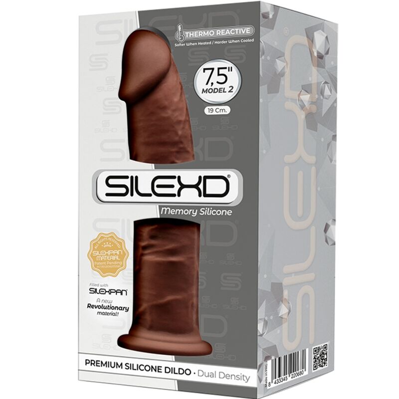 SILEXD MODEL 2 REALISTIC PENIS PREMIUM SILEXPAN SILICONE BROWN 19 CM