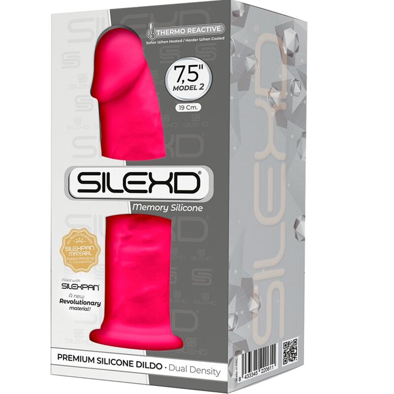 SILEXD MODEL 2 REALISTIC PENIS PREMIUM SILEXPAN SILICONE FUCHSIA 19 CM