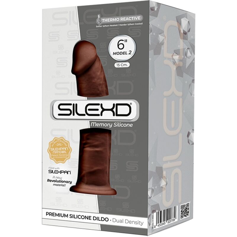 SILEXD MODEL 2 REALISTIC PENIS PREMIUM SILEXPAN SILICONE BROWN 15 CM