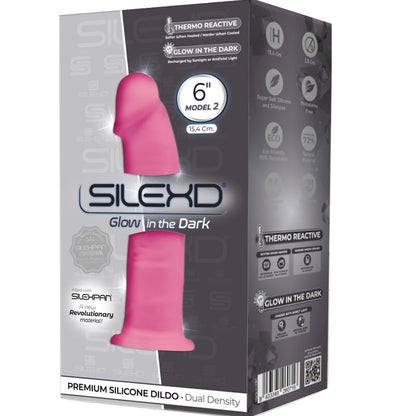 SILEXD MODEL 2 REALISTIC PENIS PREMIUM SILEXPAN SILICONE FLUORESCENT PINK 15 CM