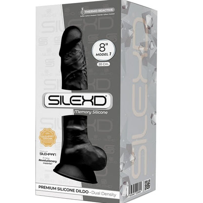 SILEXD MODEL 1 REALISTIC PENIS PREMIUM SILEXPAN SILICONE BLACK 20 CM