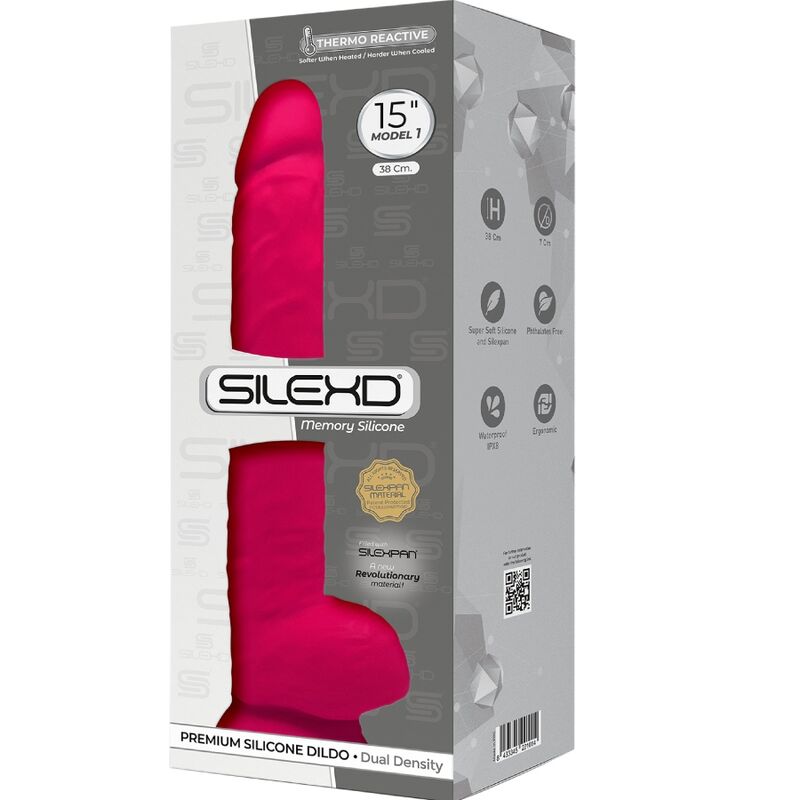 SILEXD MODEL 1 REALISTIC PENIS PREMIUM SILEXPAN SILICONE FUCHSIA 38 CM