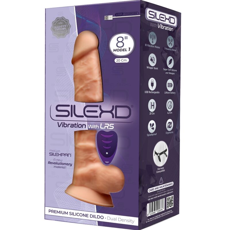 SILEXD MODEL 1 REALISTIC PENIS VIBRATOR SILICONE PREMIUM SILEXPAN REMOTE CONTROL 20 CM