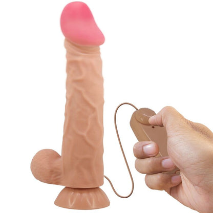 PRETTY LOVE SLIDING SKIN SERIES REALISTIC DILDO WITH SLIDING SKIN SUCTION CUP REMOTE CONTROL FLESH 24 CM