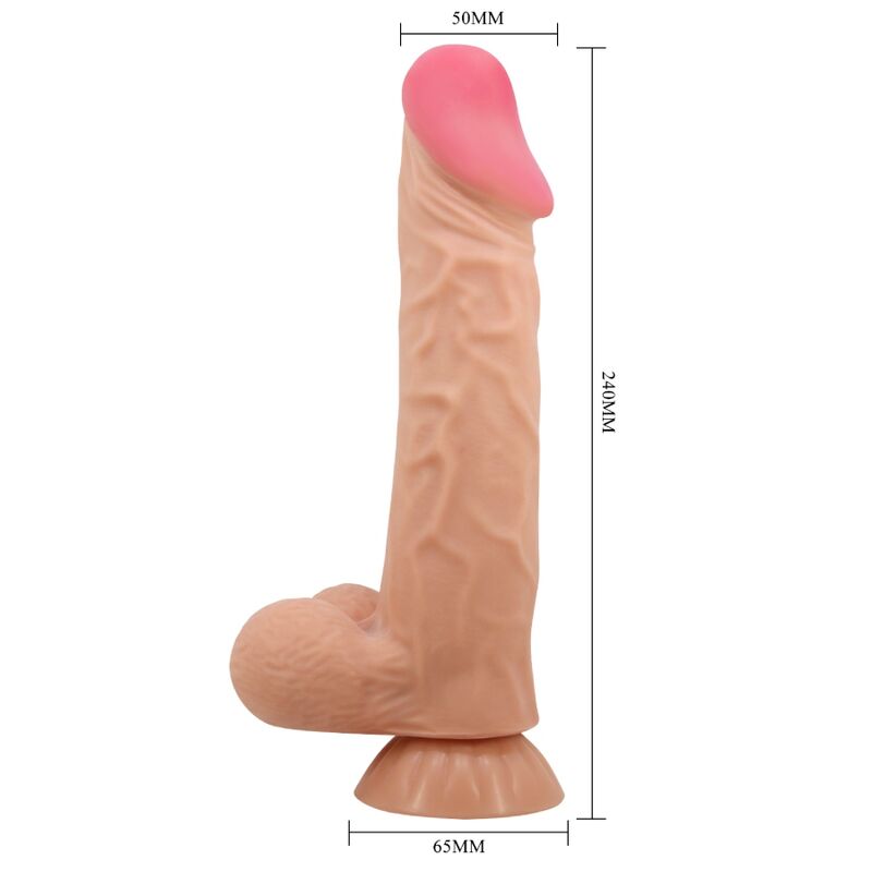 PRETTY LOVE SLIDING SKIN SERIES REALISTIC DILDO WITH SLIDING SKIN SUCTION CUP REMOTE CONTROL FLESH 24 CM