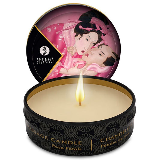 SHUNGA MINI CARESS BY CANDELIGHT ROSES MASSAGE CANDLE 30 ML