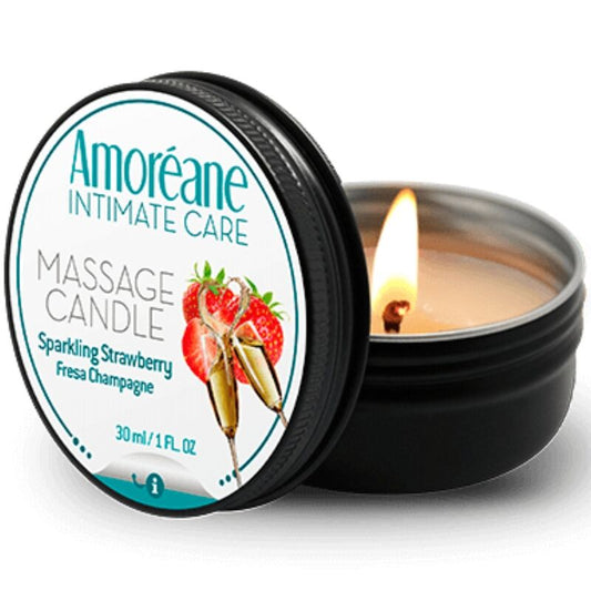 AMOREANE MASSAGE CANDLE STRAWBERRY CHAMPAGNE 30 ML