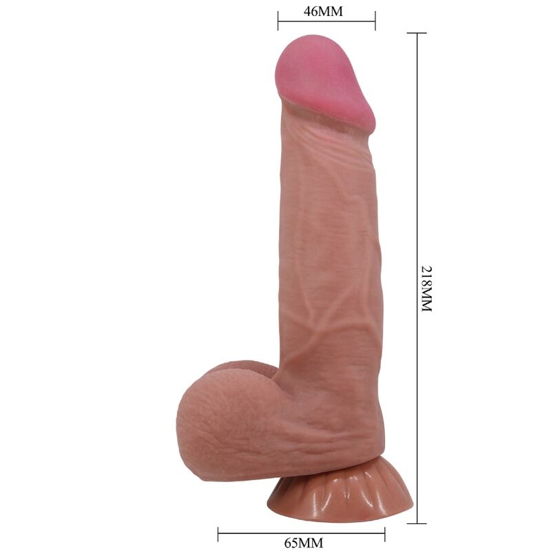 PRETTY LOVE SLIDING SKIN SERIES REALISTIC DILDO WITH SLIDING BROWN SKIN SUCTION CUP 218 CM