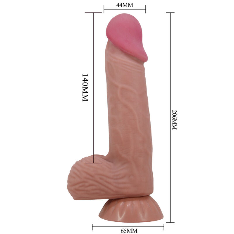 PRETTY LOVE SLIDING SKIN SERIES REALISTIC DILDO WITH SLIDING BROWN SKIN SUCTION CUP 206 CM