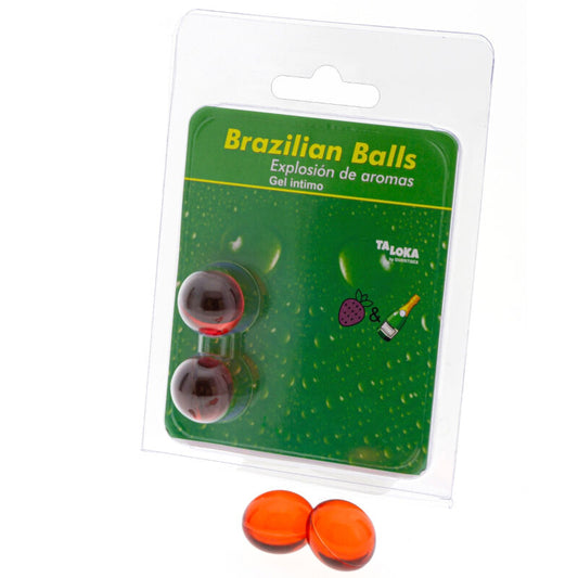 TALOKA 2 BRAZILIAN BALLS STRAWBERRIES CHAMPAGNE INTIMATE GEL